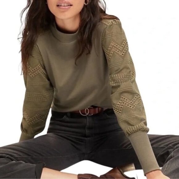 Anthropologie Tops - EUC Anthropologie Sage Green Helen Mock Neck Long Sleeve Top in Women's 1X